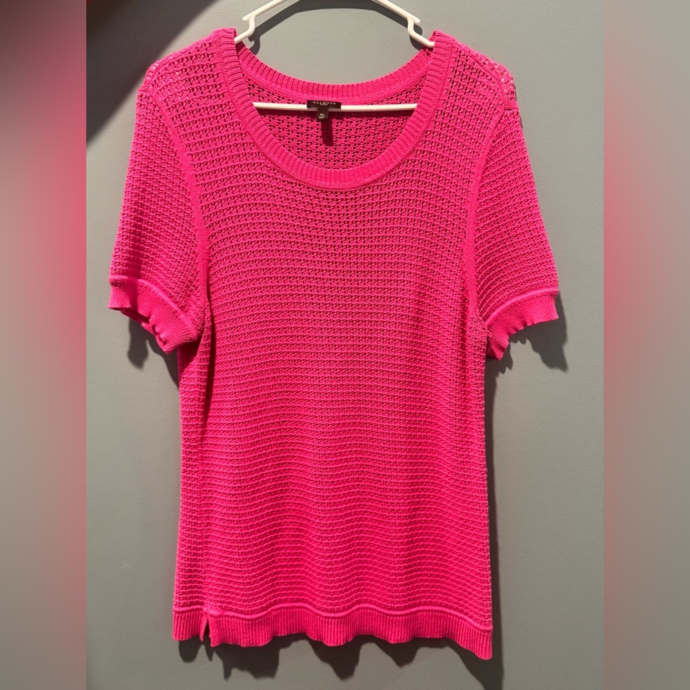 Talbots Pink Ribbed Short Sleeve T-Shirt